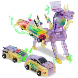 lot 6014 image: Hjhyqex 2-in-1 Transformation Dinosaur Car Toy - Magnetic Collision Robot Cars for Kids  Fun Collision Transformation Toy for Boys and Girls  Perfect Birthday and Christmas Party Gift