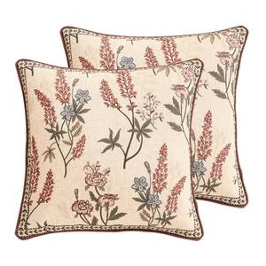 lot 6038 image: ISAENNE Designer Linen Throw Pillow Cover,Set of 2,18inx18in-Helena A