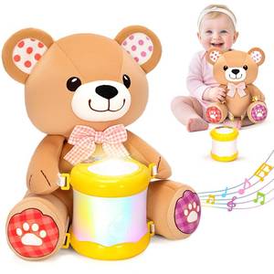 lot 6042 image: V-Opitos Baby Toys 6-12 Months, Stuffed Bear with Light Up Musical Drum