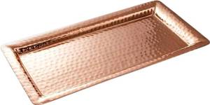 lot 6052 image: Monarch Abode Decorative Tray � 12-Inch Hand Hammered Copper Plated Metal Bathroom Tray Countertop, Vanity Trays Organizer, Perfume Plate for Dresser, Kitchen Countertop Small Fruit Platter