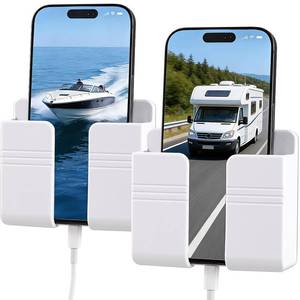 lot 6056 image: RV Accessories Boat Accessories and Camper Accessory - Wall Phone Holder for Dorm Room and Apartment Essentials - Travel Trailer and RV Essentials for Inside and Pontoon Boat Accessory(2Pcs-White)