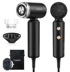 lot 6062 image: SUPGALIY Dual Voltage Travel Hair Dryer, Mini High-Speed Blow Dryer for Fast Drying, Ionic Hairdryer with Diffuser Gift Women, Lightweight Compact Portable,Quiet,European International 100-240V,Black