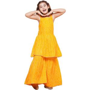 lot 6068 image: AJ DEZINES Girls Indian Ethnic Wear Salwar Kameez For KidsGirls Punjabi SuitKids Kurta Sharara SetIndian DressYellow-28