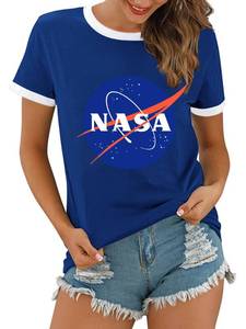 lot 6071 image: Women NASA Shirt Graphic Tees Vintage Space Shirt Science Teacher T Shirt size XL