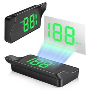 lot 6087 image: SINGARO Heads up Display for Cars, USB Plug Digital GPS HUD Speedometer with HD Large Font, Universal Mile HUD Head up Speed Displays, Car Interior Accessories for Women and Man(Green)