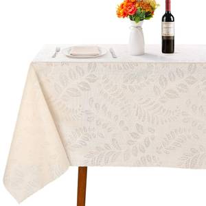 lot 6108 image: Kaixinbao Waterproof PVC Vinyl Tablecloth,Beige 54inx78in