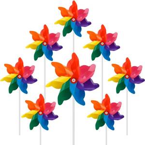 lot 6120 image: 24 Pack Mixed Color Pinwheels Toy Wind Spinners for Kids