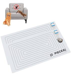 lot 6123 image: SEERWAY Scat Pet Shock Mat 2 Pieces with Tester, Shock Pad for Dog and Cat Training Indoor, Electric Repellent Mat Keeps Pet Off Couch, Sofa, Countertop, 3 Modes, 2 Pieces Same Size, Battery Operated