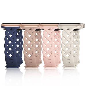 lot 6131 image: Slim Silicone Bands Compatible with Apple Watch Band 40mm 38mm 41mm 44mm 45mm 46mm 49mm 42mm Women Floral Breathable Braided Lace Thin Sport Strap Replacement Wristbands iWatch SE Series 11 10 9 8 7 6 5 4 3 ultra 2