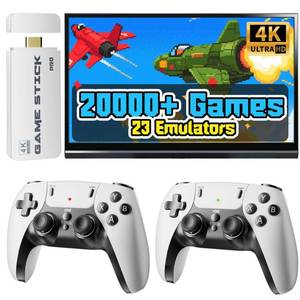 lot 8362 image: 2026 Upgraded Retro Gaming Console Stick, 20,000 Retro Game Stick, 23 Emulators, Built-in Classic Video Games, 4K HD HDMI TV Game Stick Plug and Play Game Console for TV 2 Wireless