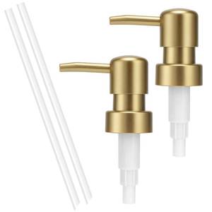 lot 8381 image: Soap Dispenser Pump Replacement for Standard 28400 Thread Size Kitchen Soap Dispenser Pump Head for Regular Mouth Bottle Bathroom Countertops,2 Pack(Gold)