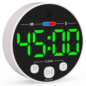 lot 8392 image: Large LED Digital Timer, Magnetic Countdown Loud Timer for Kitchen Cooking, Classroom Whiteboard, Kids, Toddler, Game, Productivity, Focus, Work, Task, Office, Meeting � Small, Simple, Visual, Green