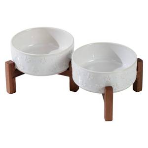 lot 11784 image: Havniva Elevated Dog Bowls, Ceramic Raised Dog Bowl with Stand
