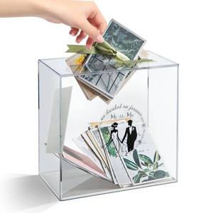 lot 11785 image: Giadun Acrylic Wedding Card Box, Large Gift Card Boxe with Slot for Reception, Wedding Reception Card Boxes for Wedding Anniversary