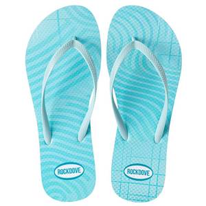 lot 11788 image: RockDove Women�s Seabreeze Printed Beach Flip Flops, 9, Mist Blue (Slight Use)