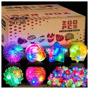 lot 11790 image: Uzoxlsn 200 PCS Glow Rings Bulk Party Supplies(6 color), Light Up LED Rings