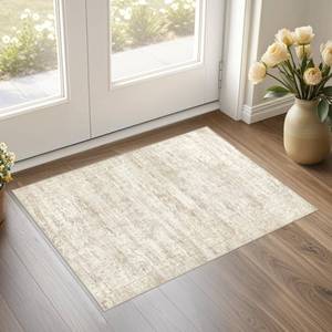 lot 11793 image: UERMEI 4x6 Area Rug Living Room Rugs - Washable Neutral Modern Abstract Soft Thin Rug Indoor Floor No Slip Rug Carpet for Bedroom Under Dining Table Home Office Decor - BeigeBrown