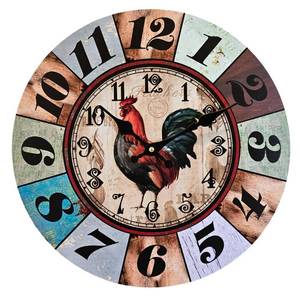 lot 11794 image: hadaaya 13-Inch Farmhouse Rooster Wall Clock Gift for Him, Rustic Decorative Clock for Kitchen, Living Room, Cafe and Home Decor, Perfect, Battery Operated Wall Clock (Not As Pictured)