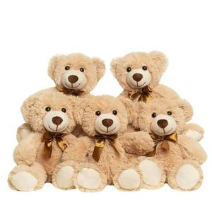 lot 11795 image: Quaakssi Teddy Bears Bulk 5 Packs 13.5 Inches Small Stuffed Bears Pack for Christmas Valentines Baby Shower Party Decorations Centerpieces Favors Light Brown