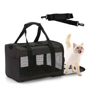 lot 11799 image: MUYG Travel Carrier for Cats,Cat Soft-Sided Carriers Ventilated Breathable Foldable Kitten Carrier Soft Airline Approved Carrier for Small Dogs Kitty Puppies Under to 12 Lb(Black)