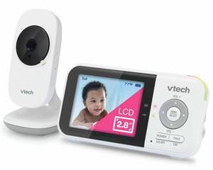 lot 12352 image: VTech Baby Monitor No WiFi � 19Hr Video Battery, 1000ft Range, Night Vision, Two-Way Talk, Temperature Sensor, Sound-Activated Screen, Lullabies  VM819