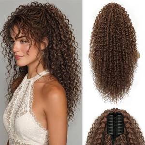 lot 12382 image: Isaic Curly Ponytail Extension,Clip in Ponytails For Women,20 Inch