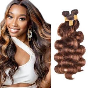 lot 12385 image: Highlight Bundles Human Hair P430 Body Wave Bundles 24 26 28 inch Brown Body Wave Bundle Color #4 and #30 Human Hair Bundle