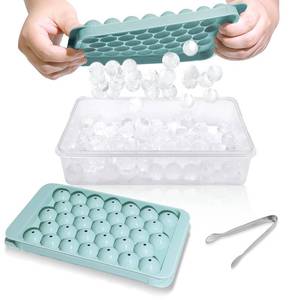 lot 12389 image: WIBIMEN Ice Cube Tray with Lid and Bin, 1in Round Ice Trays for Freezer