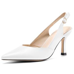 lot 12390 image: Rilista Womenfts Slingback Kitten Heels Closed Pointed Toe Backless Wedding Party Dress Pumps Shoes (Used)