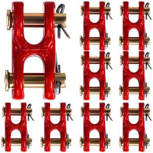 lot 12392 image: Otoolling 10 Pcs 516in Safety Chain Repair Links Zinc Plated G70 Double Twin Clevis Safety Chain Connector Link Heavy Duty Trailer Tie Down Connector for Trucks Warehouses, 3900 LBS. Capacity, Red