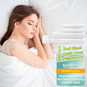 lot 12403 image: MAQIHAN Disposable Sheets for Travel - Disposable Bed Sheets Queen Size
