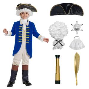 lot 12415 image: VEXOOM Kids George Washington Costume with Accessories for Cosplay Party L
