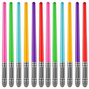 lot 12418 image: Bedwina Inflatable Saber Swords for Kids - (Pack of 12) 35-inch Neon Color Blow-Up Toy Saber Swords, Party Favors, Goodie Bags, Star Galaxy Theme Birthdays and Prize Toys
