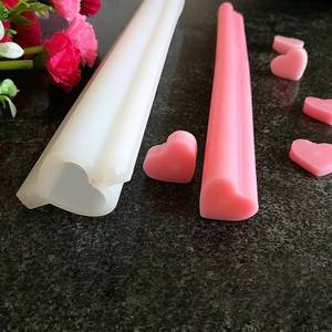 lot 12421 image: EchoDone Heart Tube Column Silicone Soap Mold Embed Soap Making Supplies Tool Heart Shape Candle Mold Set Soap Mould (Used)