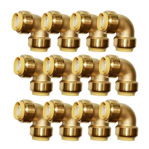 lot 12426 image: HQMPC Pex Fitting 12in Pex Elbow PushFit Elbow 90 Degree Push-to-Connect Plumbing Fitting for Copper, CPVC (12Pcs 12in) (Missing 2)