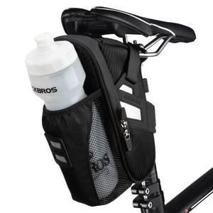 lot 12431 image: ROCKBROS Bike Saddle Bag with Water Bottle Pouch Under Seat Bike Seat Bag