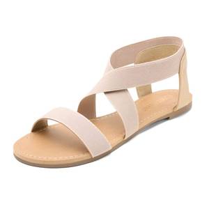 lot 12434 image: DREAM PAIRS Womenfts Elastic Flat Sandals,Nude,6 (Slight Use)