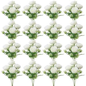lot 13411 image: Ovveroche 16 Pack White Peonies Artificial Flowers, Fake Silk Hydrangea Bouquet for Bridal Wedding Home Table Decor Reusable Dining Opening Ceremony Birthday Arrangement Faux Floral