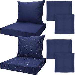 lot 13423 image: Mindsoft 2 Sets Waterproof Couch Cushion Slipcovers Backrest Outdoor Stretch Cushion Covers with Zipper (24 x 21.3, 24 x 24 x 4.7 Inch,Dark Blue)