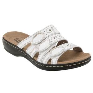 lot 13426 image: Clarks Womenfts Leisa Cacti Slide Sandal, White Leather, 11 W US