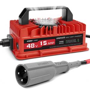 lot 13427 image: EPOWREY 15 AMP 48 Volt Golf Carts Battery Charger for Club Car 3-Pin Round Plug,for Lead Acid Battery