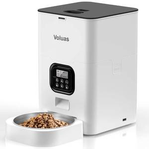 lot 13434 image: VOLUAS Automatic Cat Feeder, 4L Timed Dry Food Dispenser for Cats and Dogs