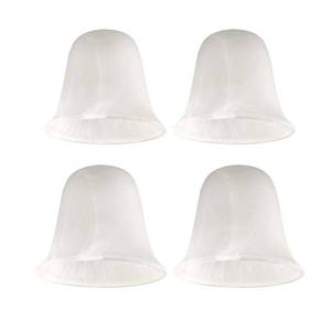 lot 13436 image: Giluta Bell Shaped Glass Shade, Alabaster Glass Shades Replacement for ceiling fan light wall light and pendant, Lipless with 1-58-inch Fitter Opening, 4 Pack