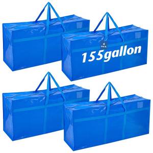 lot 13457 image: Windyun 4 Pack 155 Gallon Extra Large Moving Bags XXL Heavy Duty Storage Bag with Strong Zipper Handle Jumbo Big Tote Box Foldable for College Dorm Travel Clothes Duffle Blanket Pillow(Blue)