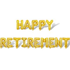 lot 14249 image: 2 Set 30Pcs Gold Happy Retirement Letter Balloons 16in Balloon Foil Letter Decorations Party Decor Gold Letter Balloons Happy Retirement Party Supplies