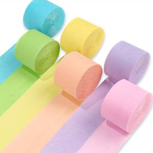 lot 14264 image: PartyWoo Pastel Crepe Paper Streamers 6 Rolls 492 FT Streamers