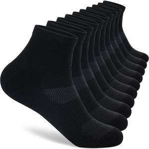 lot 14267 image: Mens Cotton Cushion Ankle Socks, Athletic Performance Running Quarter Socks