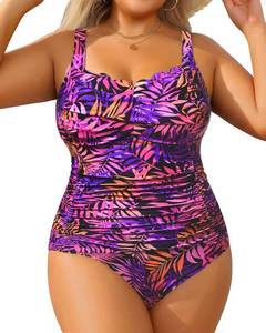 lot 14268 image: Plus Size One Piece Swimsuit- Tummy Control Full Coverage Bathing Suit 20W