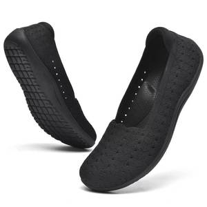 lot 14269 image: DEXJEWU Womenfts Wide Toe Box Flats Shoes Ballet Flat, 007 All Black, 11