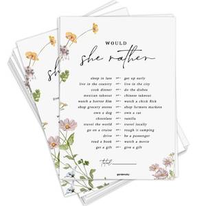 lot 14284 image: GardenCity Would She Rather, Bridal Shower Games, Baby Shower Games, 50 Cards, Wildflower